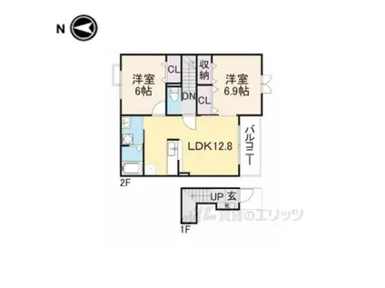 HIRO(2LDK/2階)の間取り写真