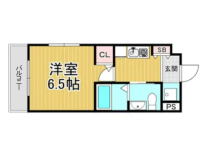 ヴィスタ武庫(1K/3階)の間取り写真