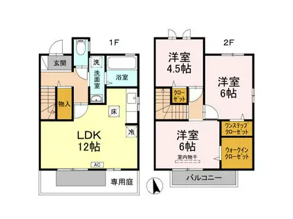 ロイヤル・メゾンA(3LDK/1階)の間取り写真
