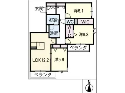エクレールM(3LDK/2階)の間取り写真