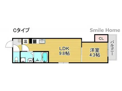 F ASECIA SCELTO(1LDK/1階)の間取り写真