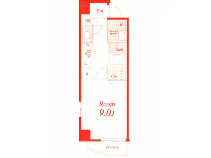 ラルジュメーア(1K/4階)の間取り写真