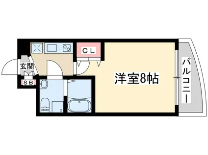 セスト新大阪(1K/3階)の間取り写真