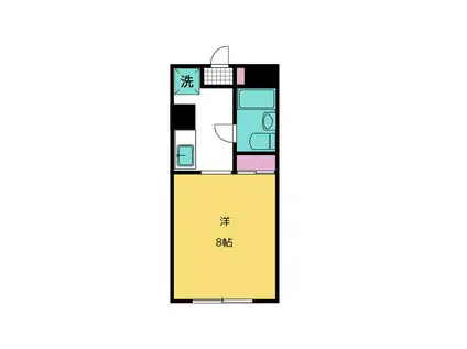 クインテスいわた(1K/2階)の間取り写真