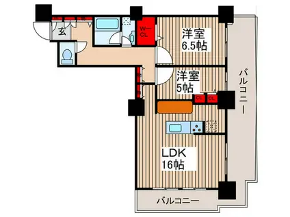 ロイヤルパークスタワー南千住(2LDK/10階)の間取り写真