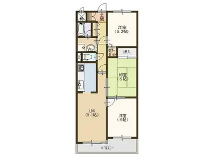 パークサイド・ナガイ(3LDK/2階)の間取り写真