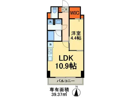 デュオフラッツ稲毛(1LDK/7階)の間取り写真