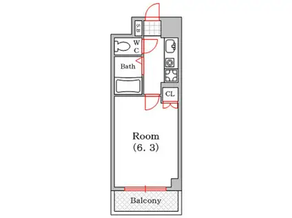 VERGER ZENSHIN(1K/7階)の間取り写真
