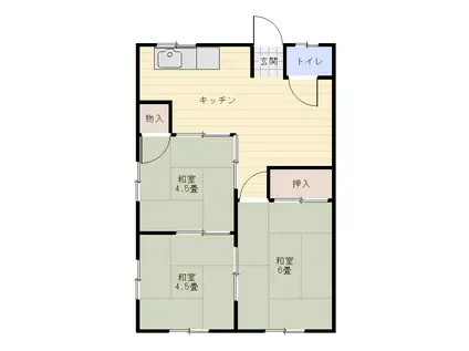 安部アパート(3K/2階)の間取り写真