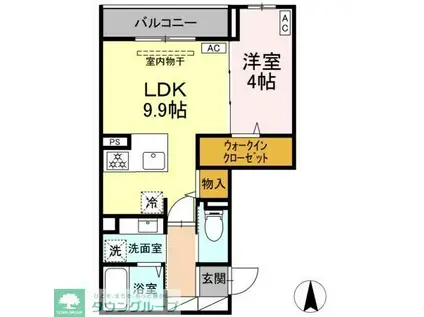 セレスティア中野上高田(1LDK/3階)の間取り写真