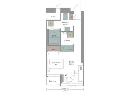 フラッツ東陽(ワンルーム/8階)の間取り写真