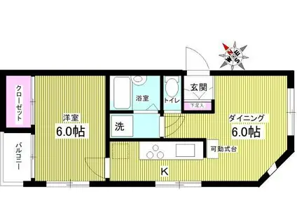 ハウス上原(1DK/1階)の間取り写真