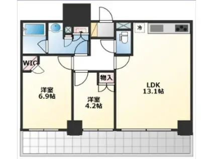 リビオ五反田プラグマGタワー(2LDK/11階)の間取り写真