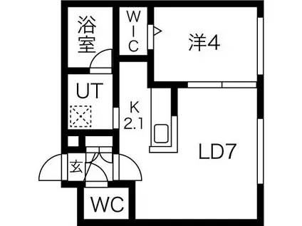 LEAF(1LDK/3階)の間取り写真