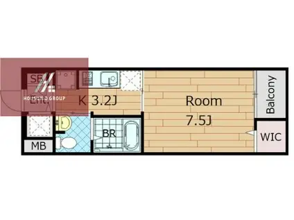 ECLORE(1K/4階)の間取り写真