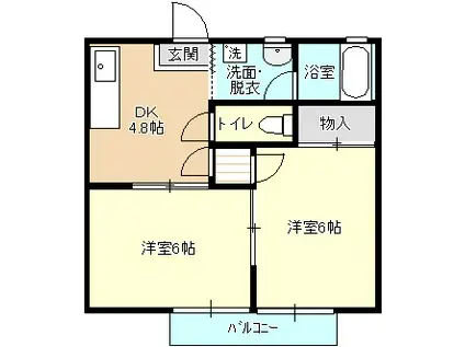 メゾンピア河内(2DK/1階)の間取り写真
