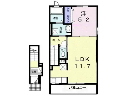 ミナ・キートス(1LDK/2階)の間取り写真