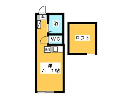 サクレクール羽沢(ワンルーム/2階)の間取り写真