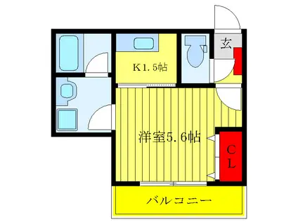 中十条スクエア(1K/2階)の間取り写真