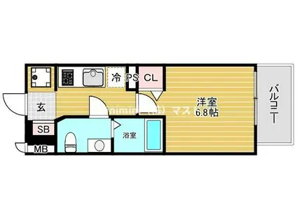 エグゼ大阪CITY ZWEI(1K/13階)の間取り写真