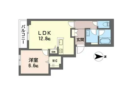 セレスト府中(1LDK/2階)の間取り写真