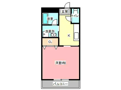 ヴィラ東田町(1K/3階)の間取り写真