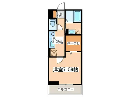 イスラ・グランデ(1K/1階)の間取り写真