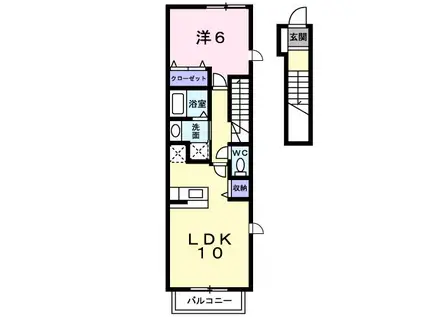 メゾンソレアード(1LDK/1階)の間取り写真