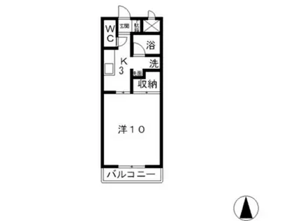 ハイツ・シンフォニー II(1K/2階)の間取り写真