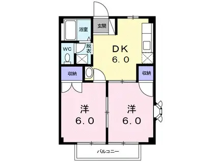 フォレスタ(2DK/2階)の間取り写真