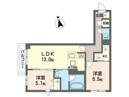 エクラージュ(2LDK/1階)の間取り写真