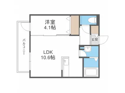 アルテ・フィーユ菊水(1LDK/3階)の間取り写真