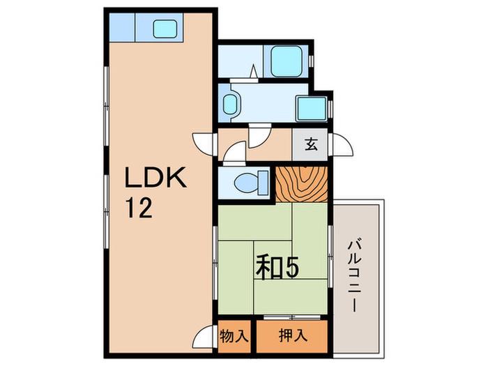 南五葉ハイツ(1LDK/3階)の間取り写真