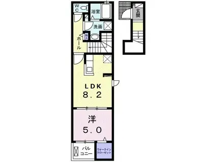 エテルノ グランデ(1LDK/2階)の間取り写真