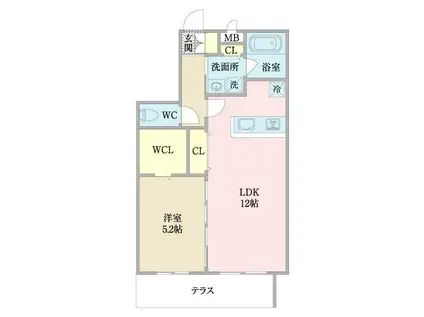 エミナーレ西九条(1LDK/3階)の間取り写真