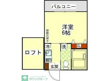 サンラファエル生田(1K/2階)の間取り写真