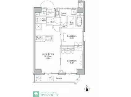 プラウドフラット浅草橋(2LDK/10階)の間取り写真
