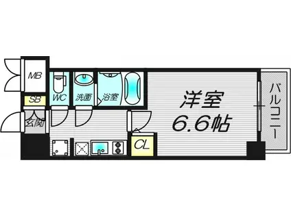 フレアコート梅田(1K/10階)の間取り写真