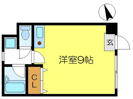 FACE北上野(1K/1階)の間取り写真