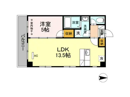 ティーエスケーワイ(1LDK/3階)の間取り写真