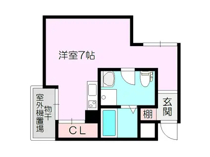 シャイン下新庄(ワンルーム/1階)の間取り写真