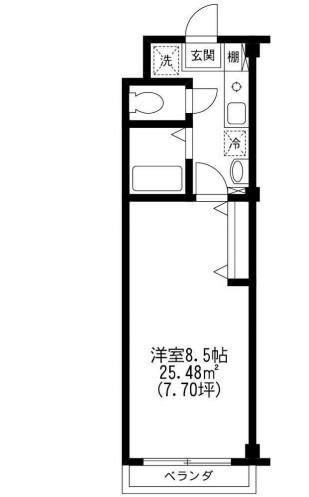 アトレー上福岡マンション(1K/4階)の間取り写真