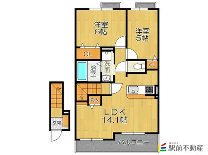 プラシード カーサ(2LDK/2階)の間取り写真