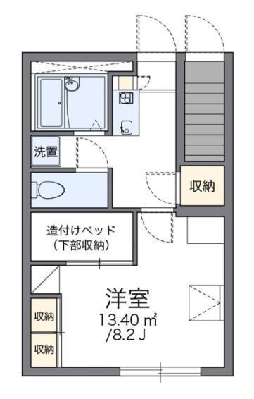 レオパレスパストラルフォレスト(1K/1階)の間取り写真