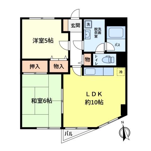 ラレーブ金町(2LDK/2階)の間取り写真
