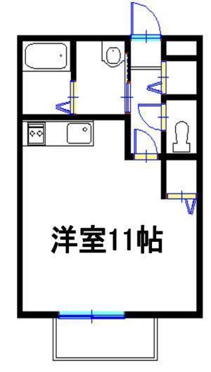 コンフォートテクノI(ワンルーム/2階)の間取り写真