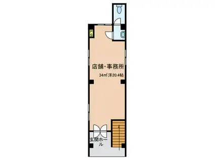 T・K品川ビル(ワンルーム/1階)の間取り写真