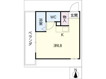 レジデンス原(ワンルーム/3階)の間取り写真