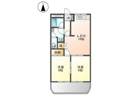 スピカ小柳(2LDK/2階)の間取り写真