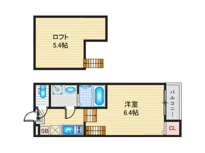 ハーモニーテラス鳴海町VI(1SK/1階)の間取り写真